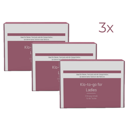 Klo-to-go for Ladies | Taschen WC für Damen 3 Stück