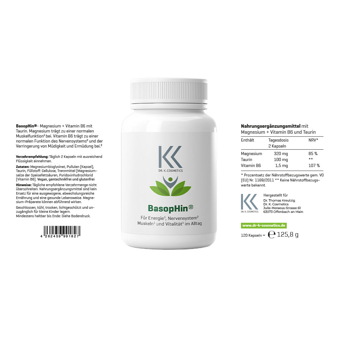 BasopHin® - Magnesium Kapseln hochdosiert 120 Kapseln
